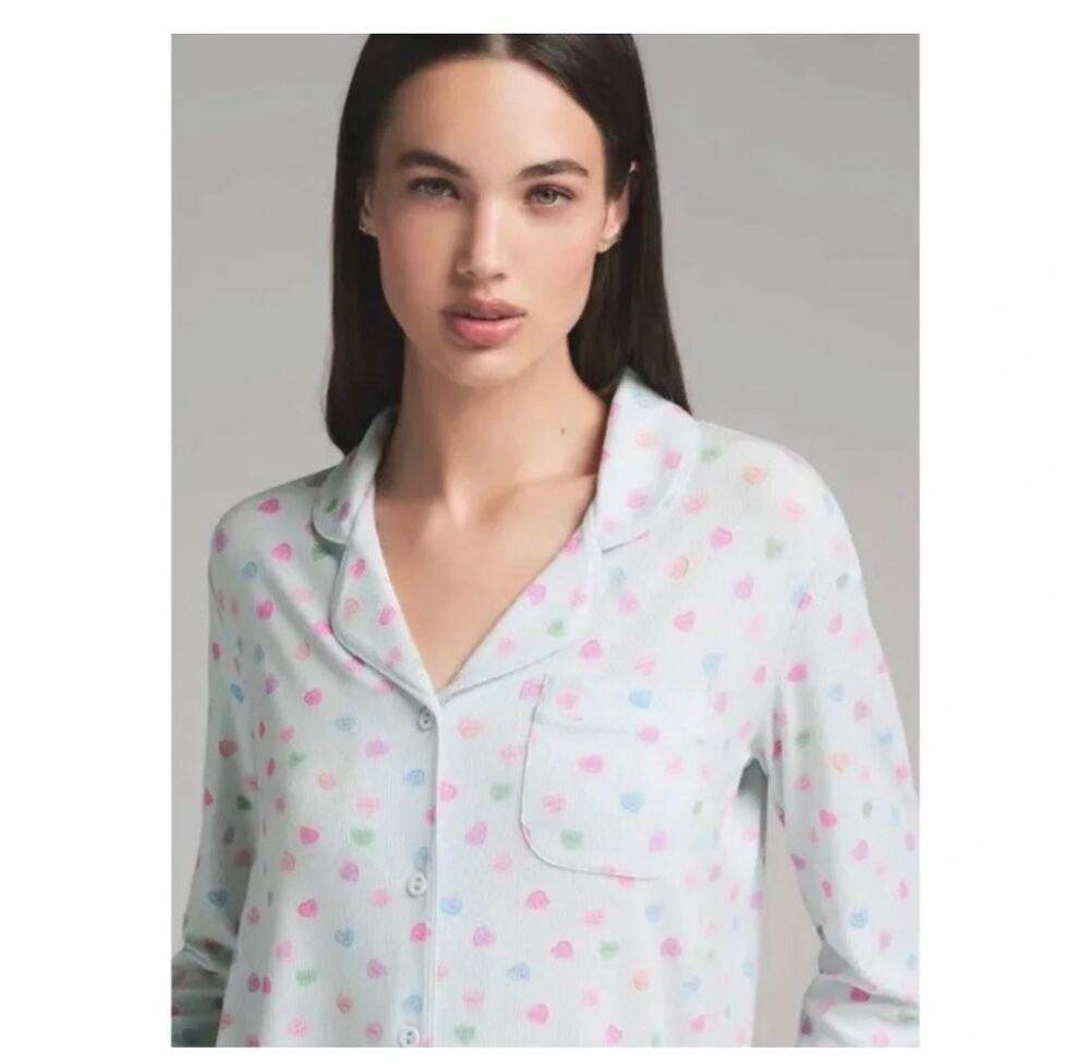 Skims Soft Lounge Pajama Top Cloud Candy Heart Print 3XL